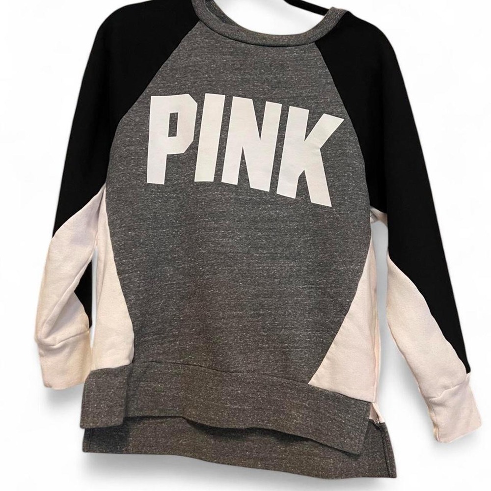 PINK Victoria's Secret Color Block Crewneck Sweatshirt Women's XS Oversized
